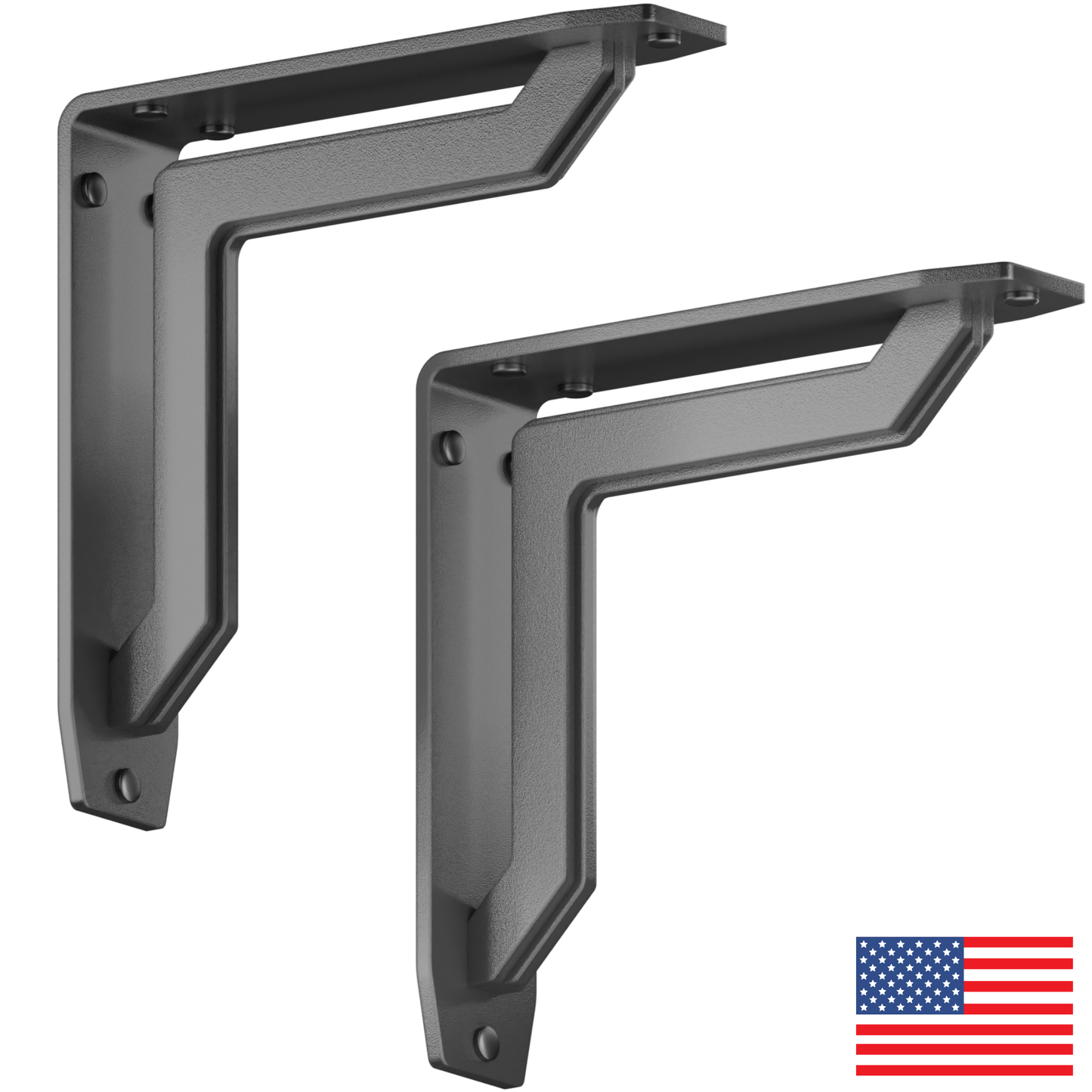 LUCCA HEAVY DUTY STEEL FIREPLACE MANTEL BRACKETS, FLOATING SHELF, COUNTERTOP SUPPORT - HAND WELDED - MULTIPLE SIZES