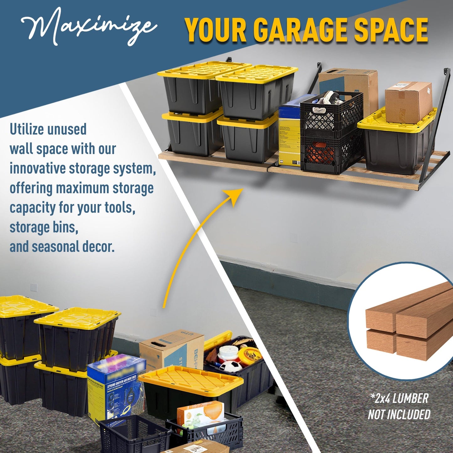 Koova DIY Shelf Universal Garage Storage System Kit