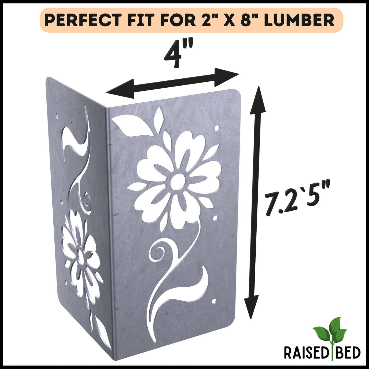 Starby COR-TEN DIY Raised Bed Garden Corner Brackets - Premium Heavy-Duty Weathering Steel -Set of Four 8” Lawn & Garden Designer Series