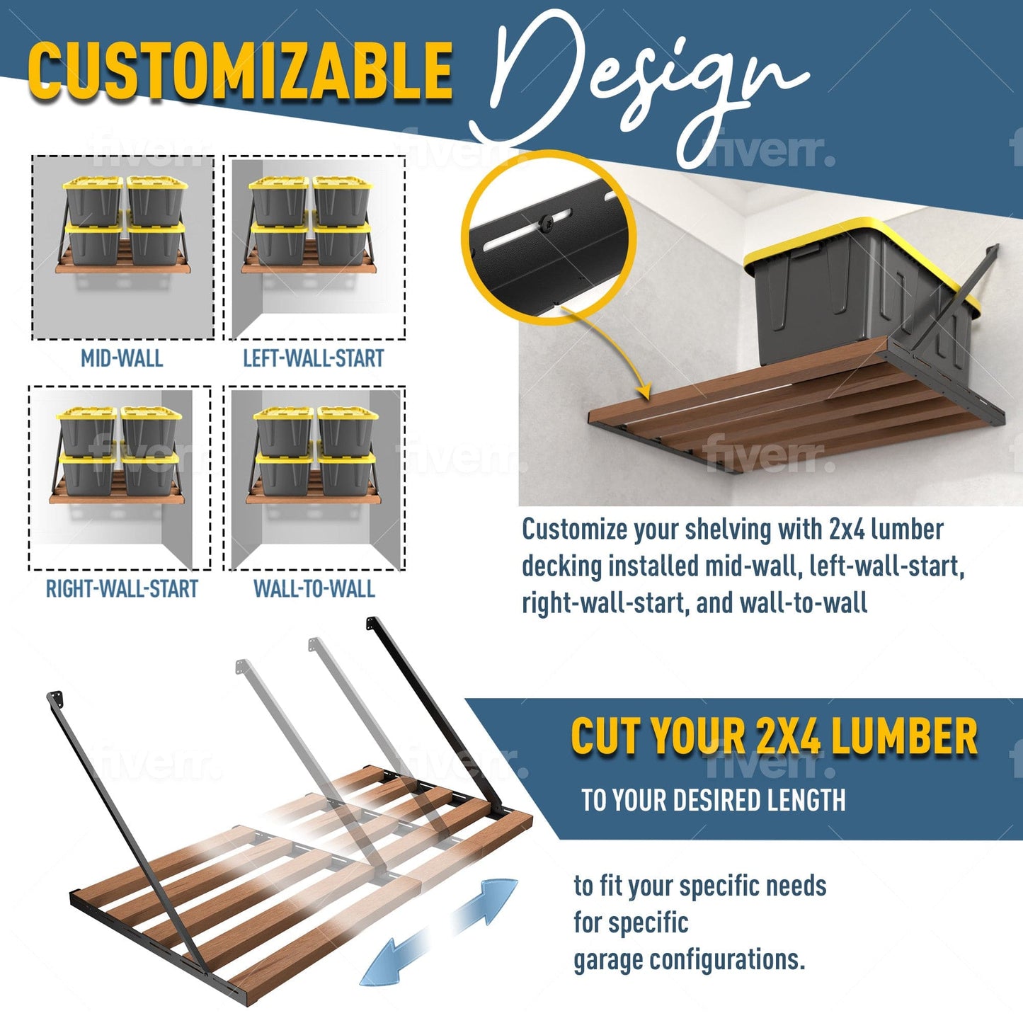 Koova DIY Shelf Universal Garage Storage System Kit