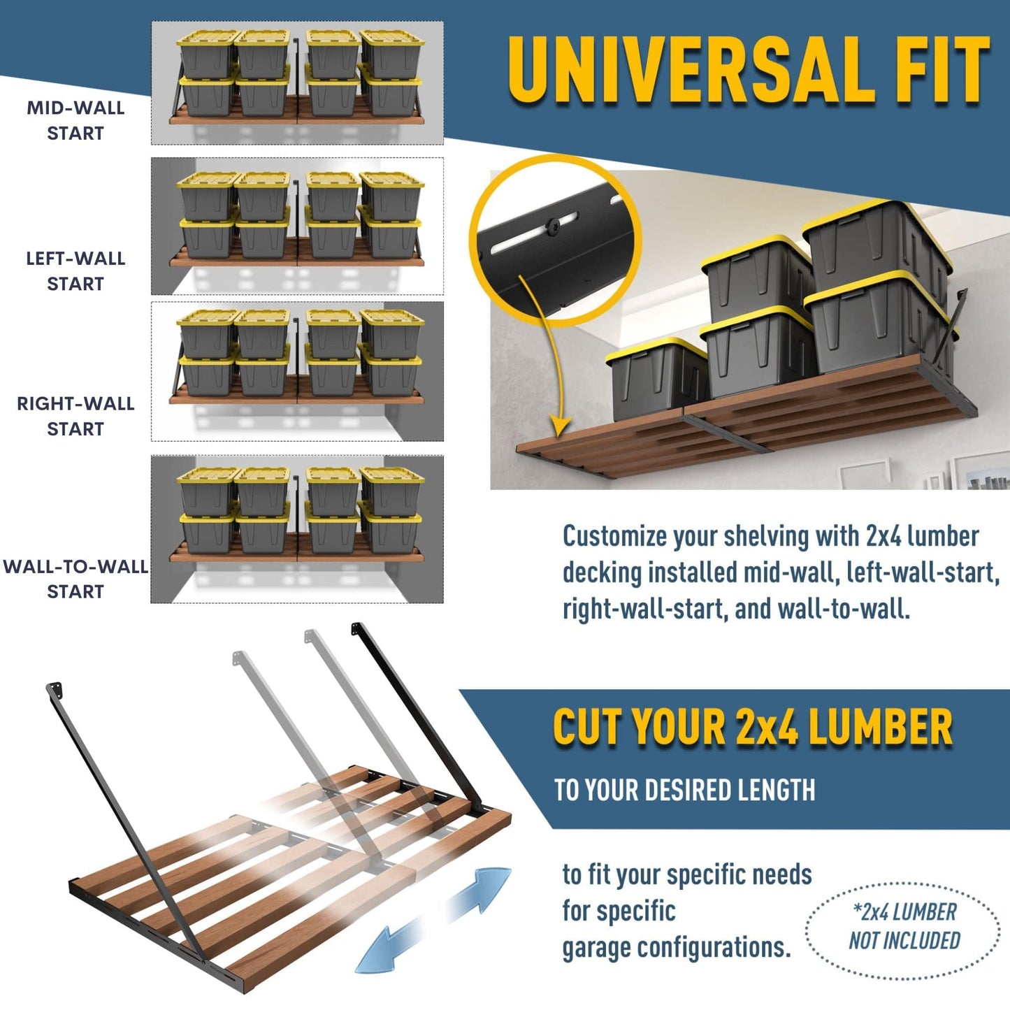 Koova DIY Shelf Universal Garage Storage System Kit