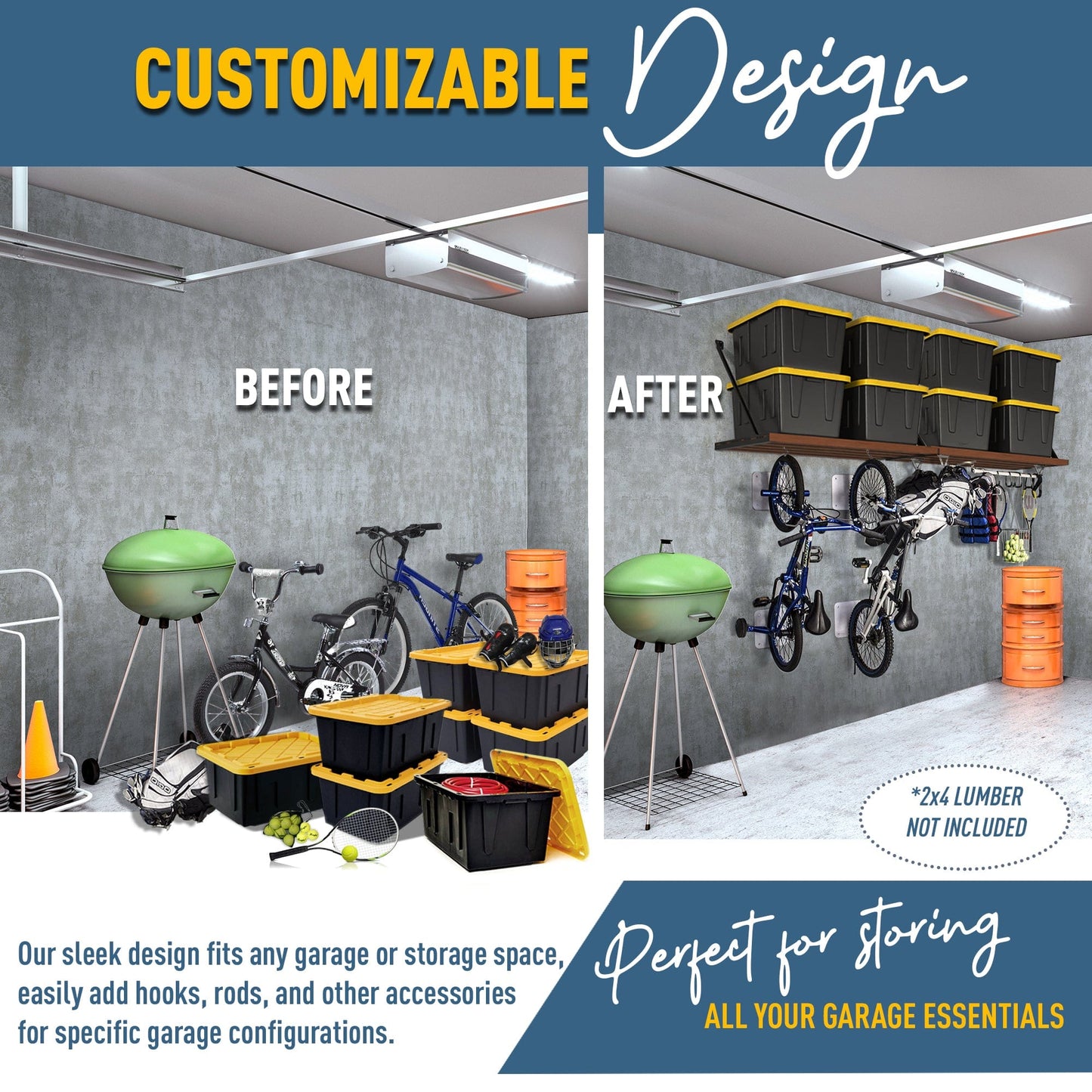 Koova DIY Shelf Universal Garage Storage System Kit