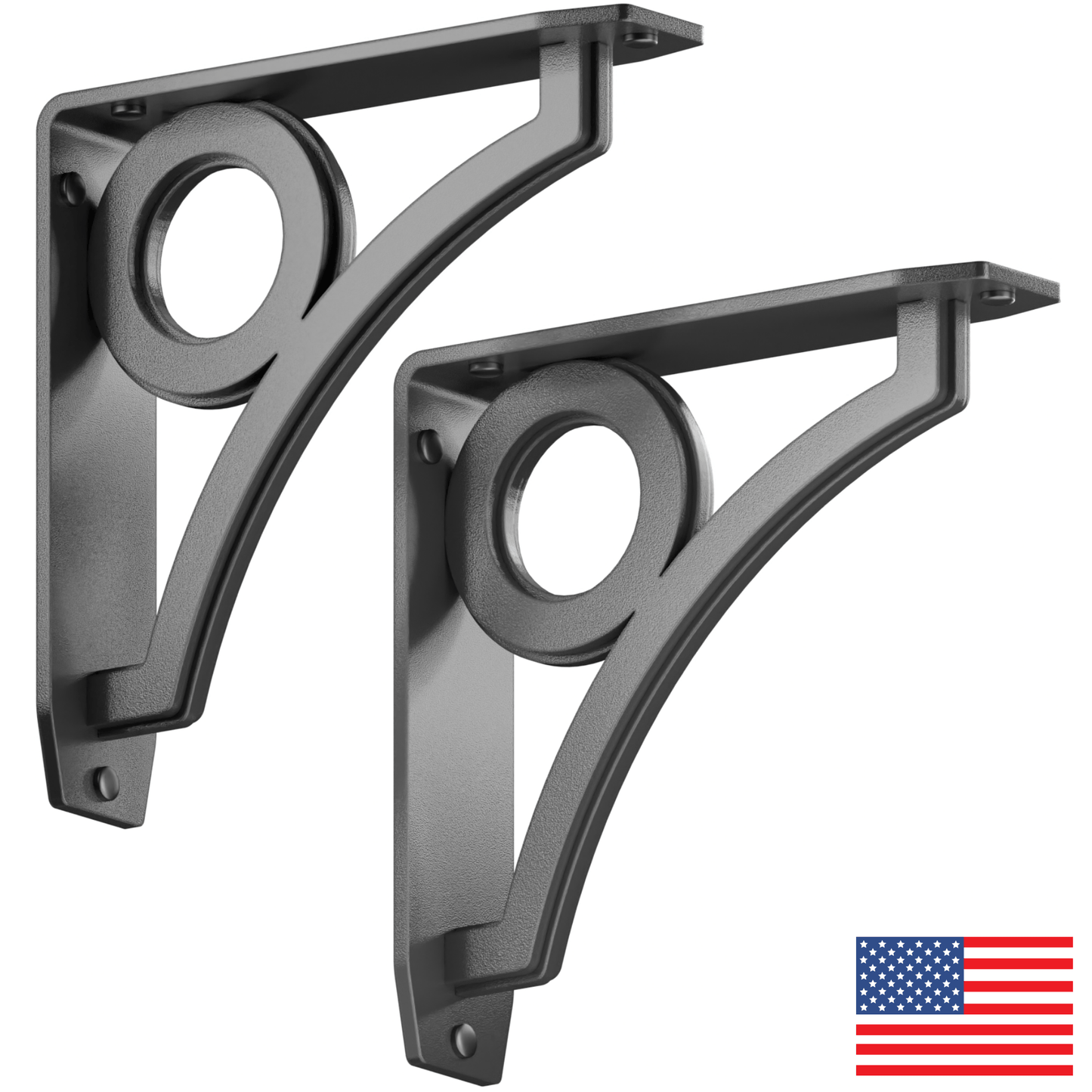 PARK CIRCLE HEAVY DUTY STEEL FIREPLACE MANTEL BRACKETS, FLOATING SHELF, COUNTERTOP SUPPORT - HAND WELDED - MULTIPLE SIZES