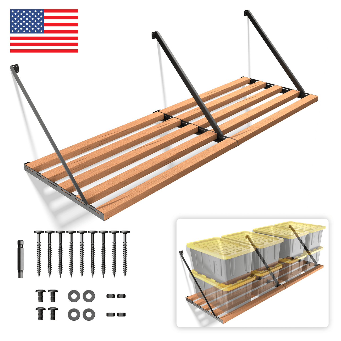Koova DIY Shelf Universal Garage Storage System Kit