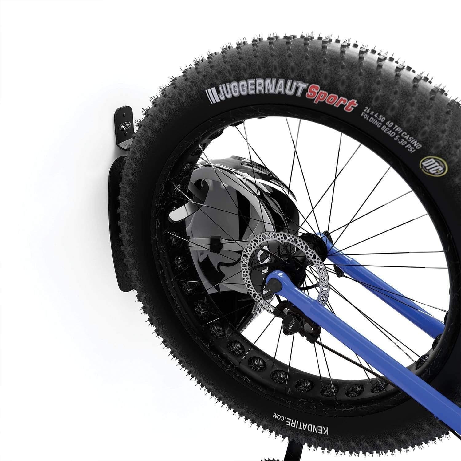Jumbo bike hook for large tire bikes - wall mount garage storage for your bicycle - with wall protectors