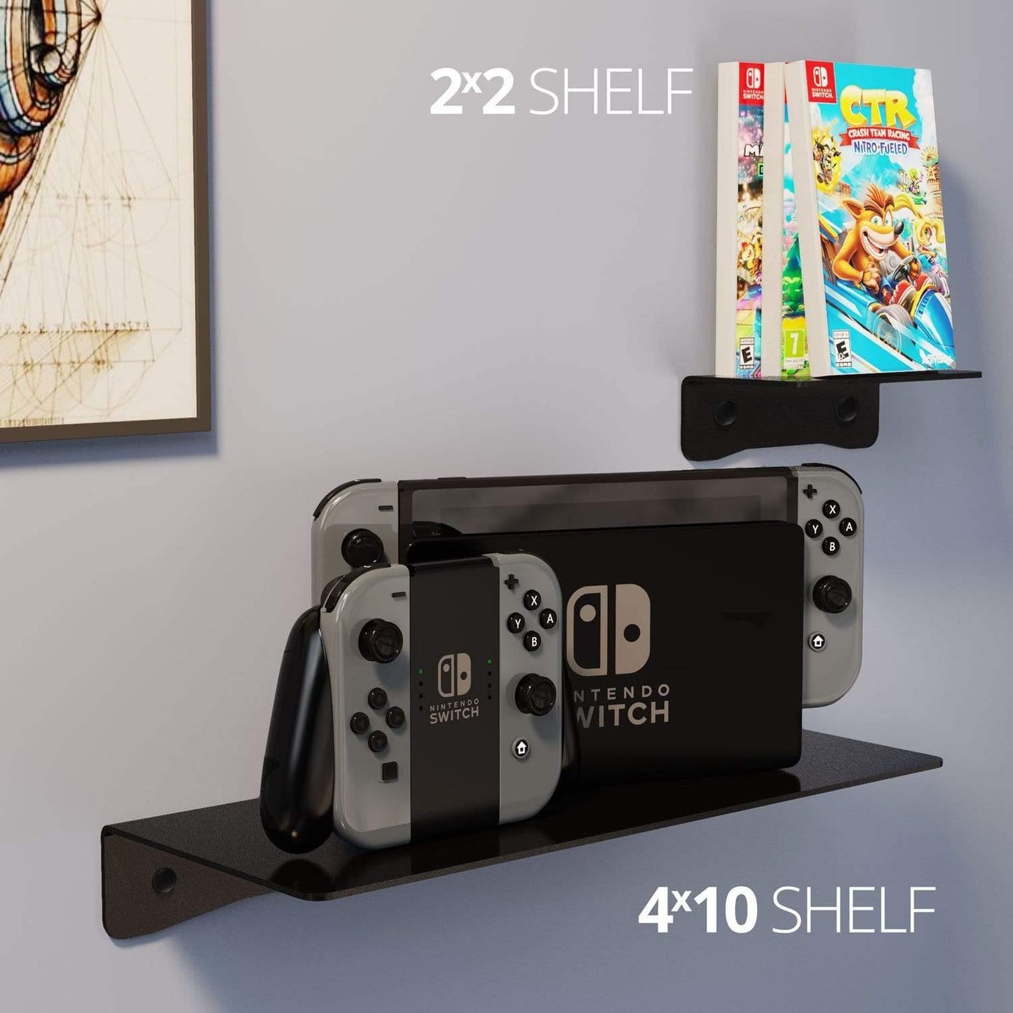 Koova Medium Wall Mount Shelf - 4x10 and 2x2 In use in room