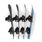 Inline vertical snowboard rack holder - safe for all boards