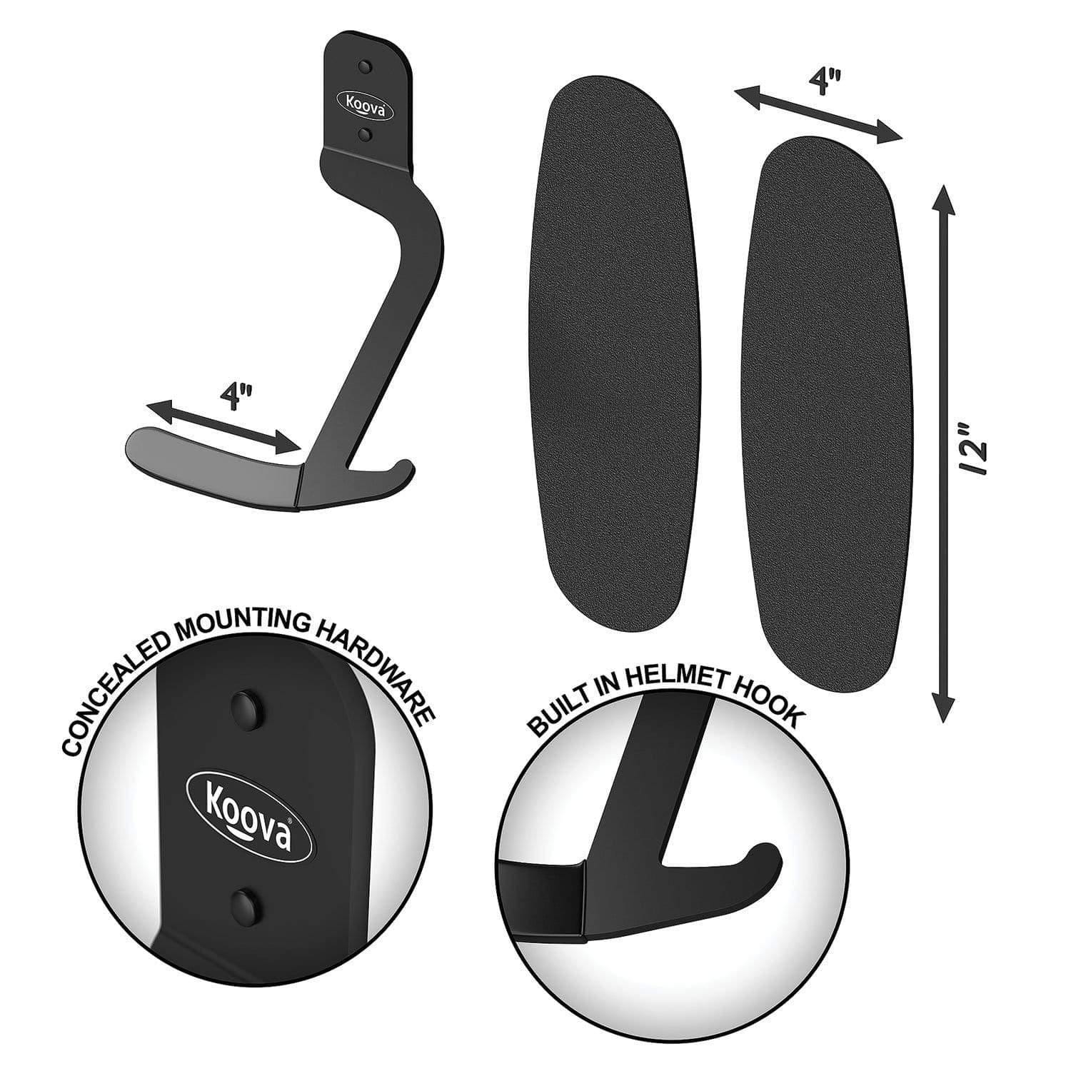 Jumbo bike hook for fat tire bikes - wall mount garage storage for your bike
