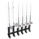 Wall mounted fishing rod holder for spinning and offshore fishing rods
