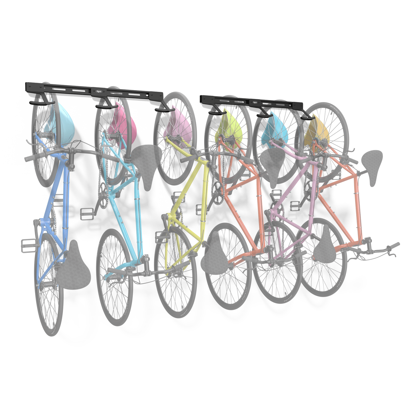 Wall Mounted Bike Rack for 6 Bikes