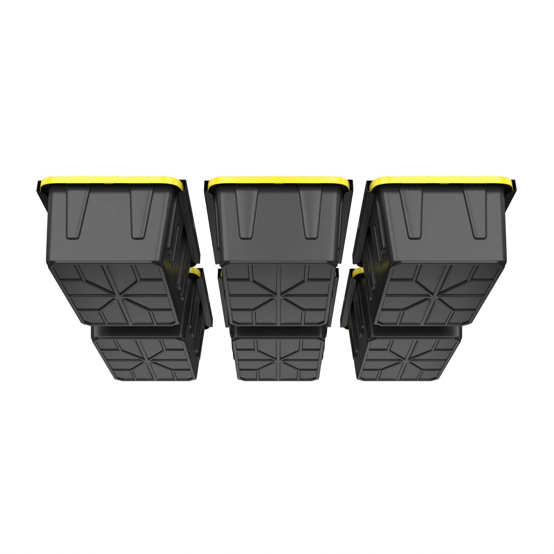 Koova Wall Mount Garage Tote Rack Storage System (3-Piece Set), Black