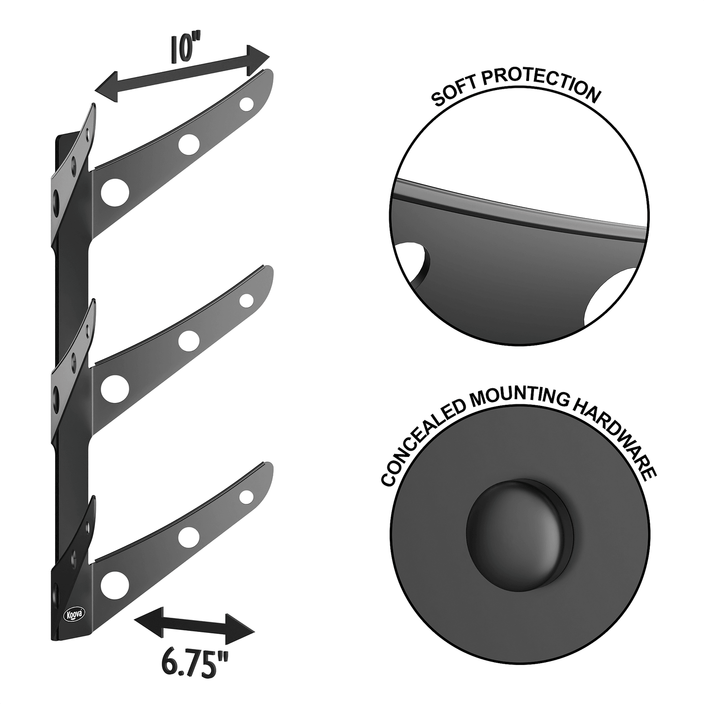 Skateboard Rack for 1, 2 or 3 Skate Decks - Koova