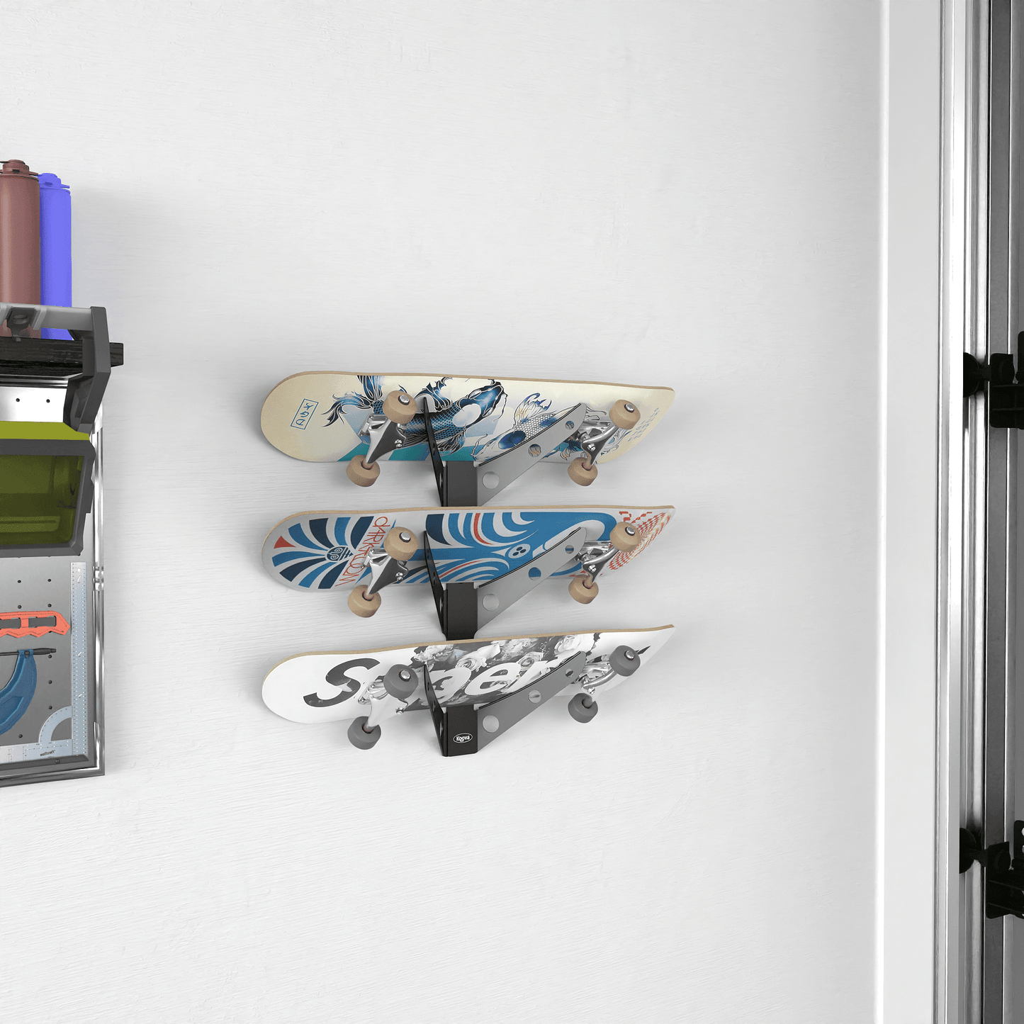 Skateboard Rack for 1, 2 or 3 Skate Decks - Koova