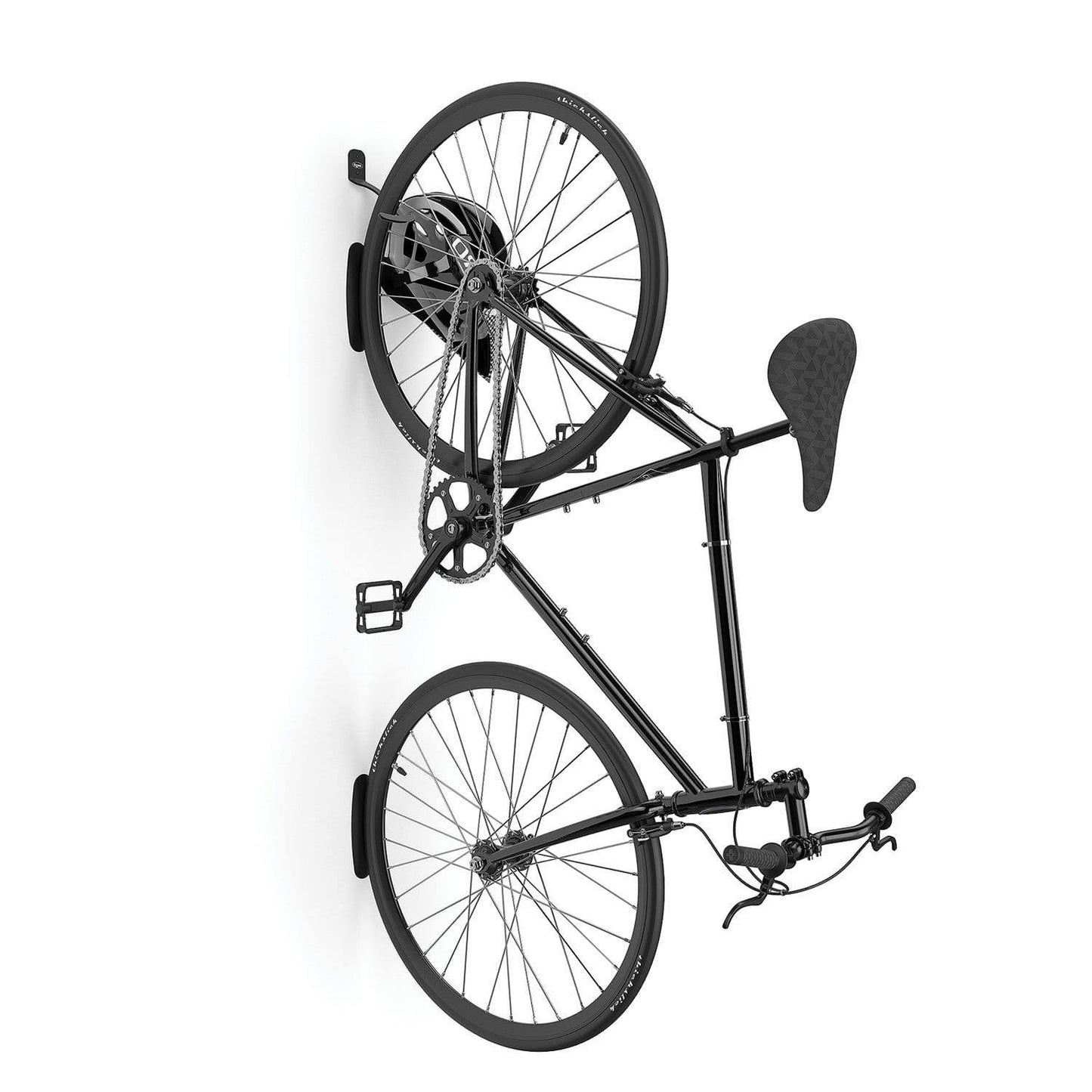 Single bike hook - wall mounted for vertical storage of one bike