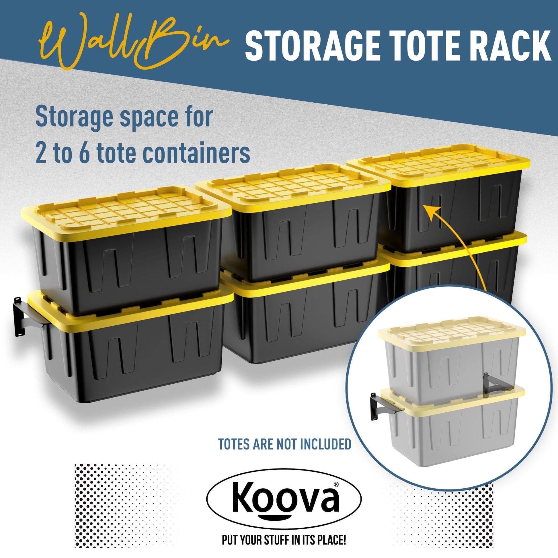 Overhead Mounted Storage Bin Rack Rail Mount for Garage, Shed or Home Six Sets | Koova