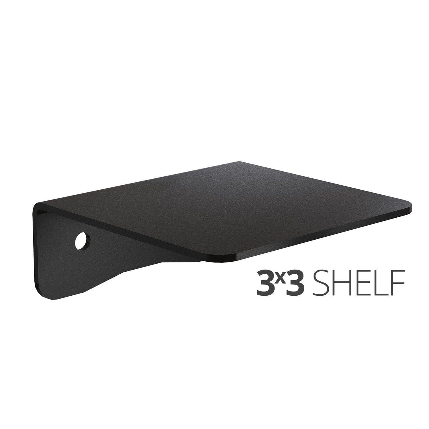 Small wall mounted shelf for home, office and garage - 3x3 angle