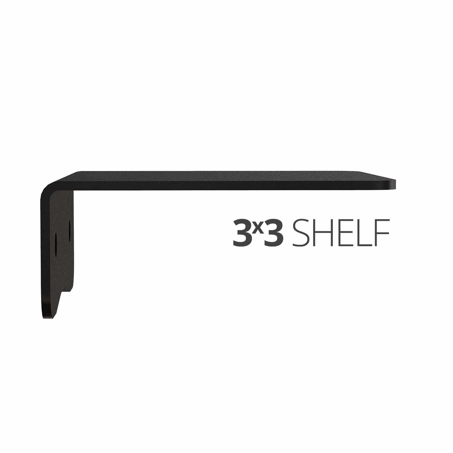 Small wall mounted shelf for home, office and garage - 3x3 side