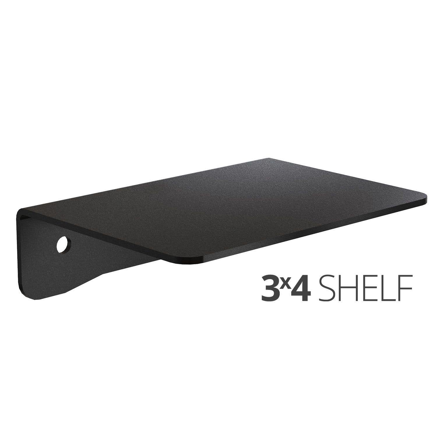 Small wall mounted shelf for home, office and garage - 3x4 angle
