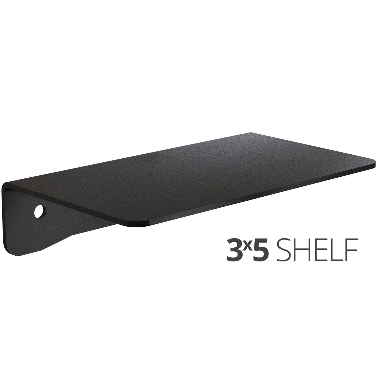 Small wall mounted shelf for home, office and garage - 3x5 angle