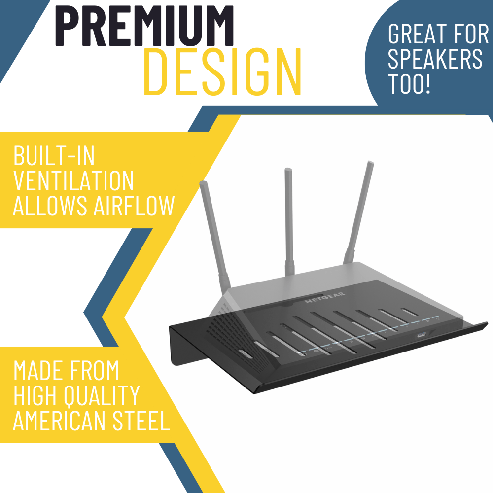 Large Wireless Router, Extender, Access Point Shelf-Koova Organization